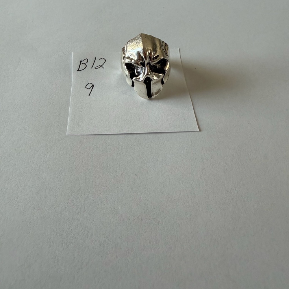 Stainless Steel Spartan‎ Warrior Skull Biker Ring Gladiator Helmet Mask - Size 9
